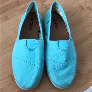 Baby blue flats